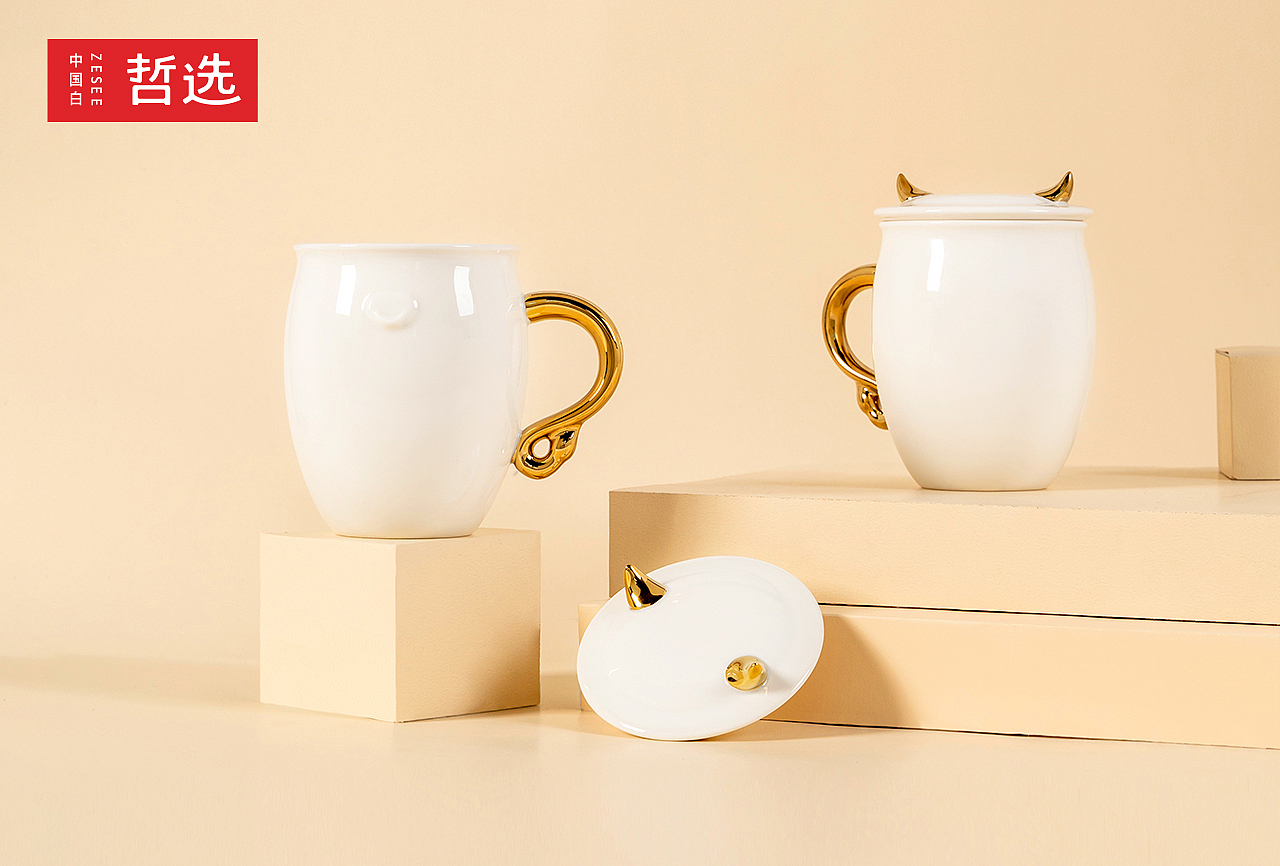 【 中国白·哲选 】新品曝光 金牛送福 陶瓷马克杯（图ZMjQ5MjE0MzIw） - 生活用品 - 站酷设计师中国白哲选原创素材 - 站酷ZCOOL