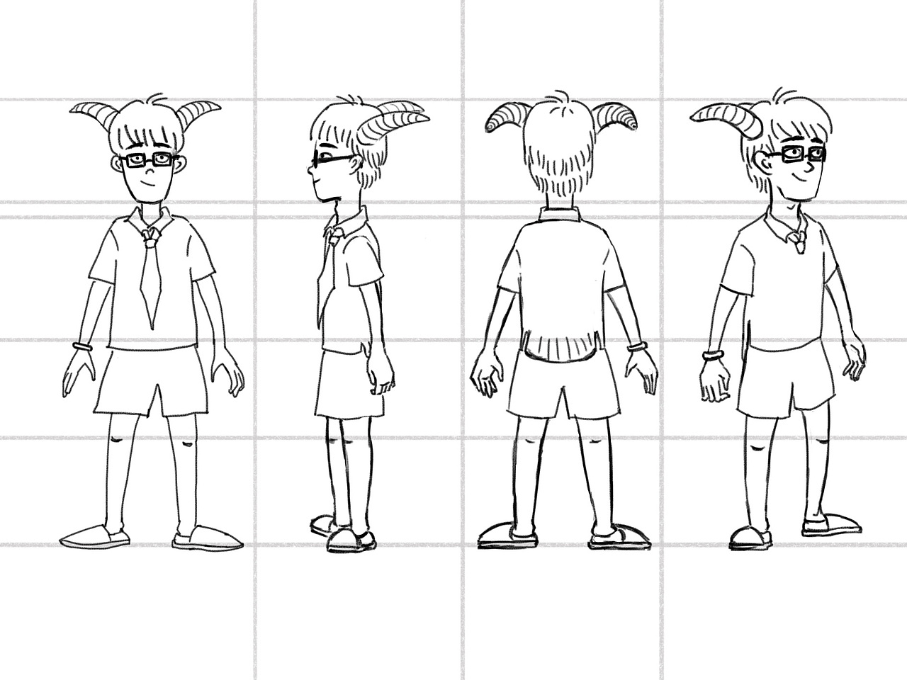 男主多角度转面图