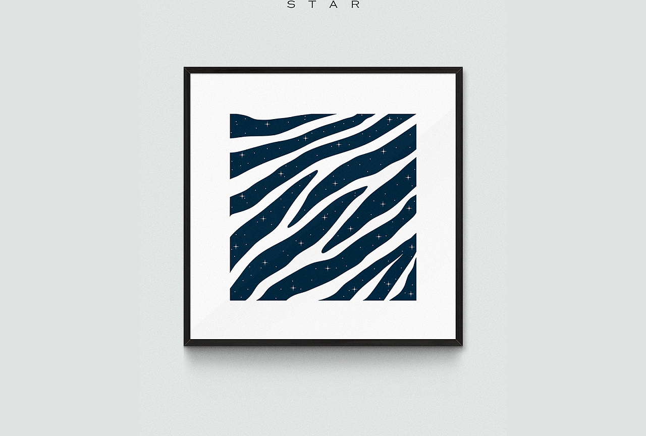 一组星星的装饰画