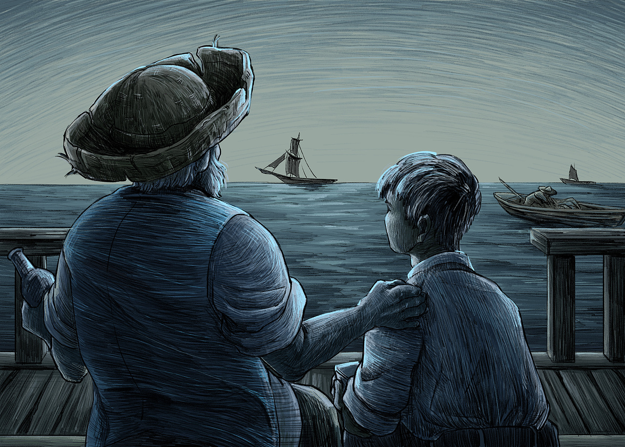 老人与海内文插图