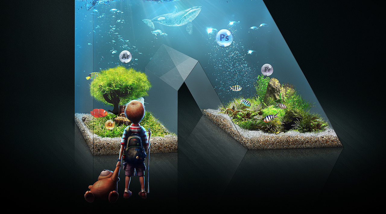 Aquarium-壁纸合成作品,献给大家,希望喜欢。(图ZMjY2NzE3NjQ=) - 海报 - 站酷设计师Dual_shadows原创素材 - 站酷ZCOOL