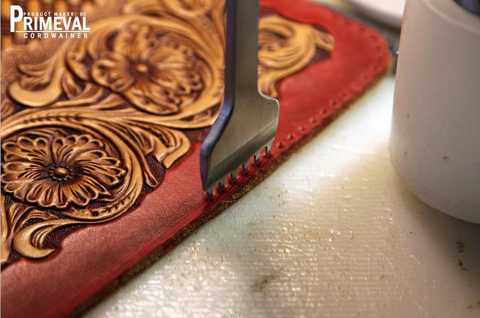 女款三折皮雕钱包 详细的制作过程 一个皮具的诞生