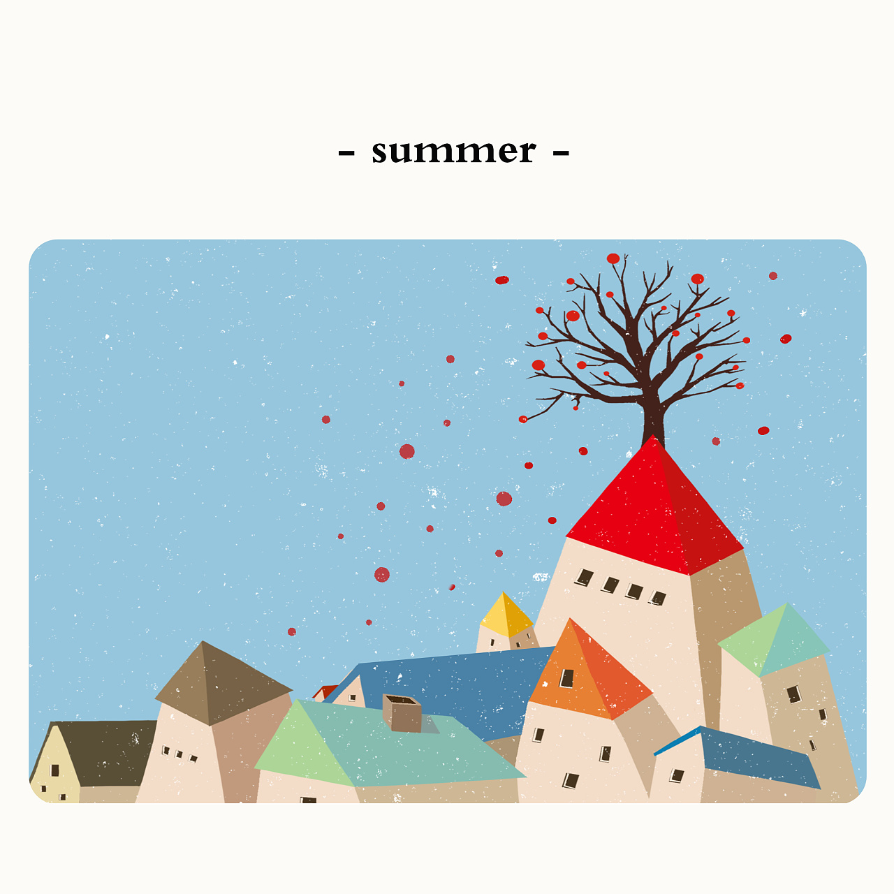 插画 每日一图 ps 电脑手绘 红房子