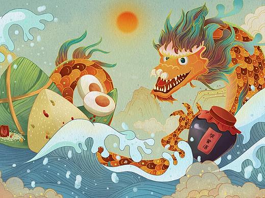 中国风端午节包装插画