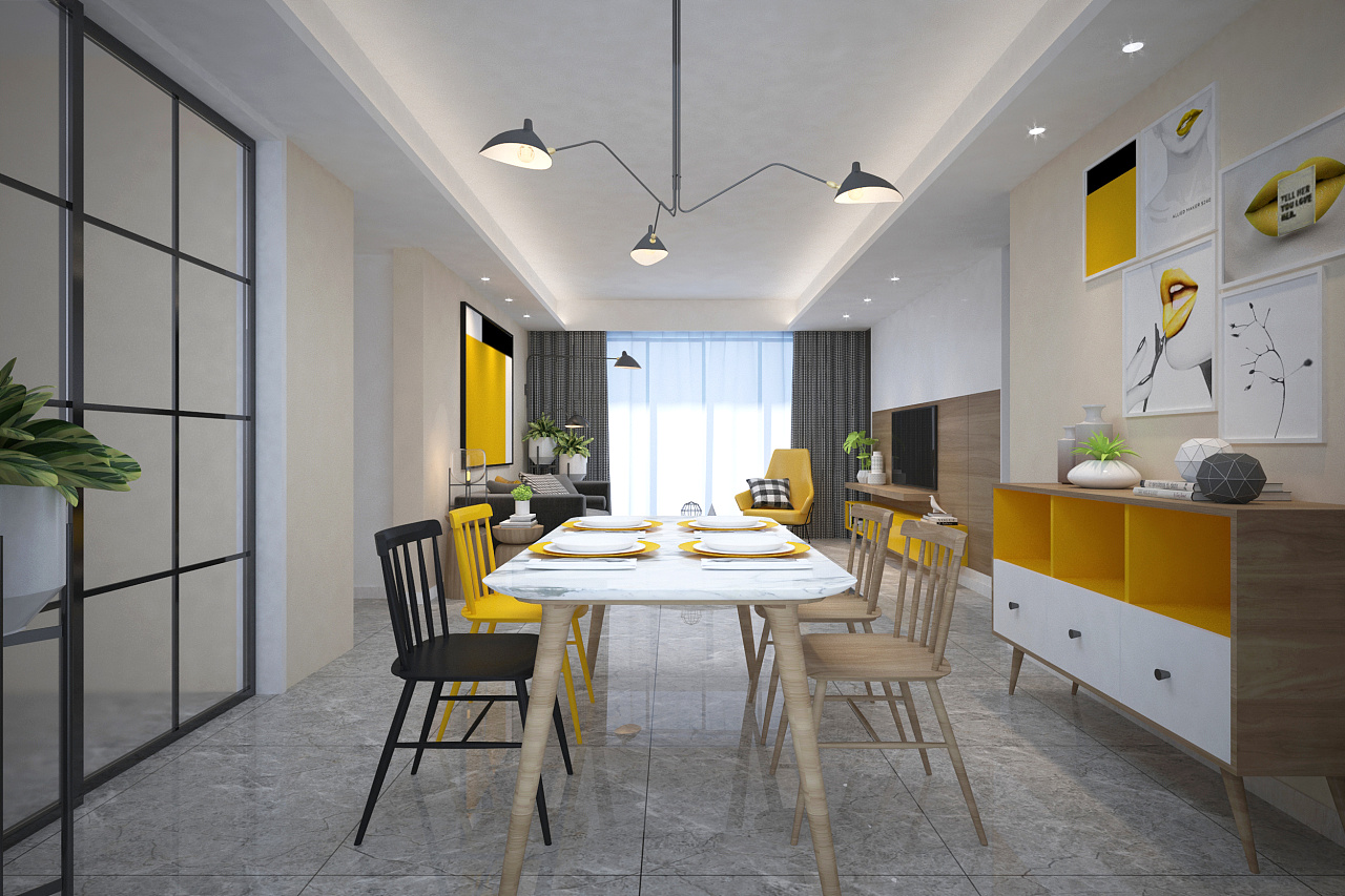 现代风·柠檬黄|空间|家装设计|遐迩设计 - 原创作品 - 站酷 (ZCOOL)