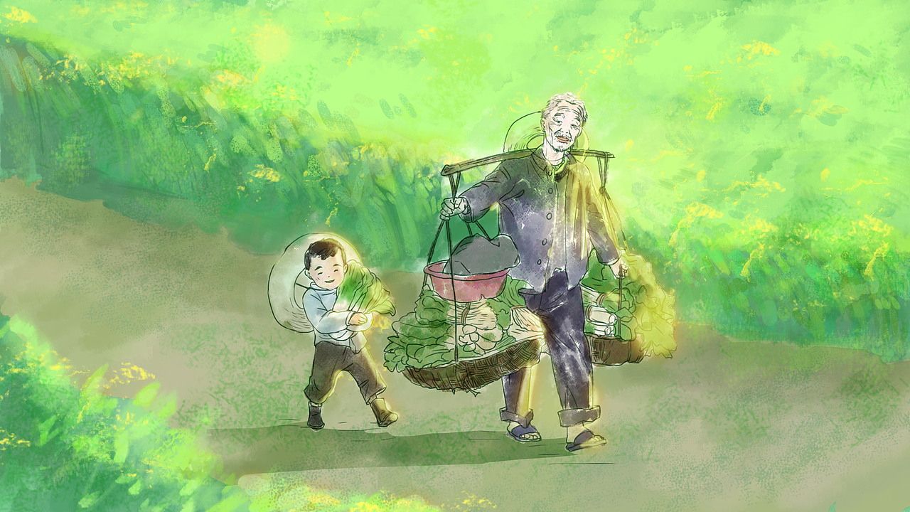 出版物插图写实余华《活着》插图+动态插图（图ZMzI2ODAwMTky） - 商业插画 - 站酷设计师何苓原创素材 - 站酷ZCOOL