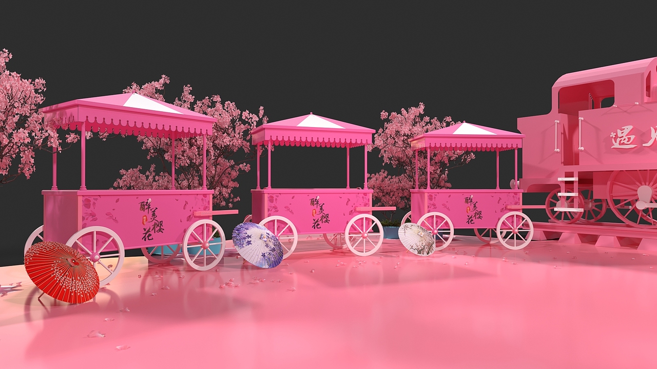 樱花节集市美陈效果图（图ZMjg4NDA2NjY4） - 其他三维 - 站酷设计师杰创设计原创素材 - 站酷ZCOOL