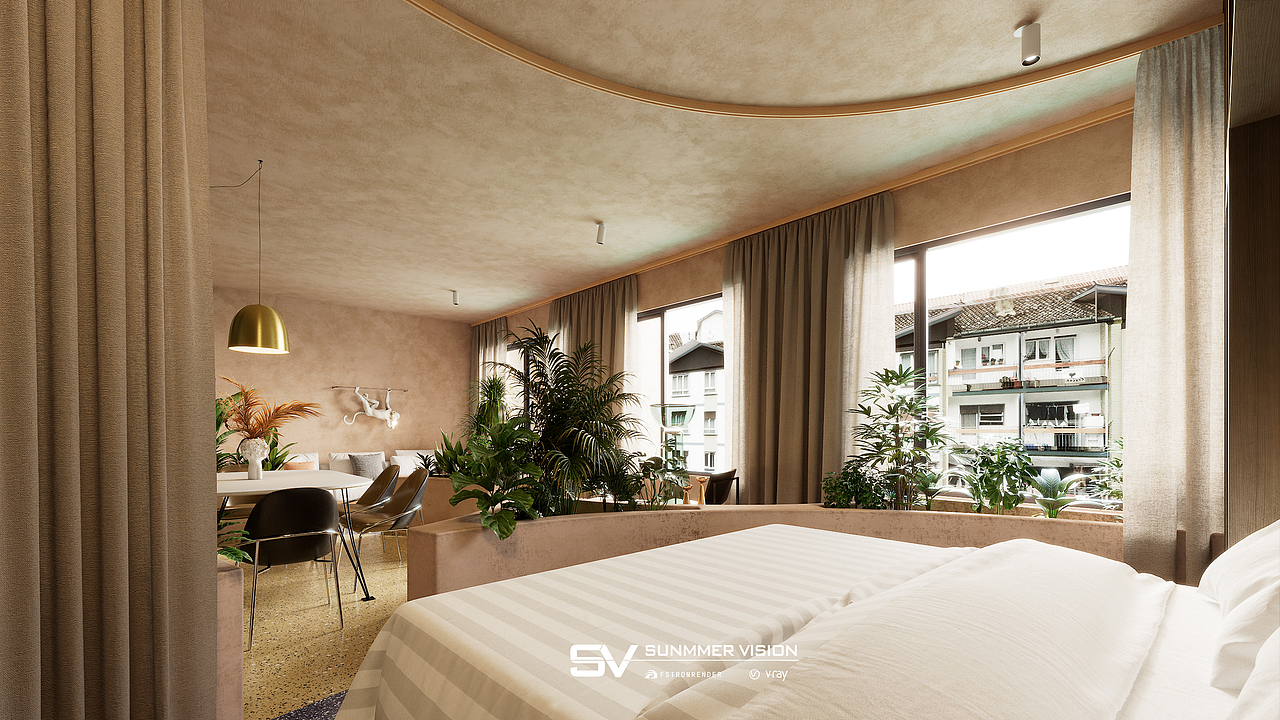 教学作品—绿意盎然的室内空间（图ZMjk1MTA3NTg4） - 其他空间 - 站酷设计师夏虫不可曰冰原创素材 - 站酷ZCOOL