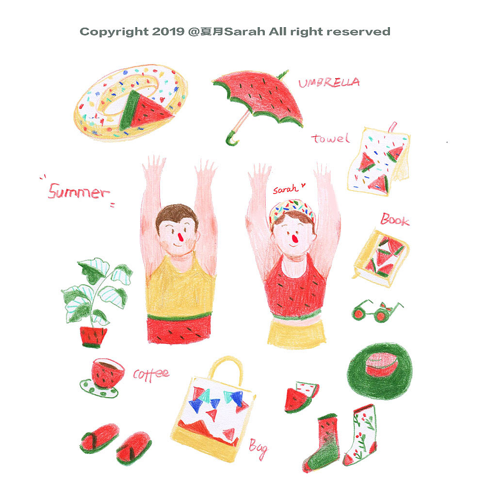 日常可爱彩铅简笔画（图ZMTUwMTA5Njgw） - 儿童插画 - 站酷设计师夏月sarah原创素材 - 站酷ZCOOL