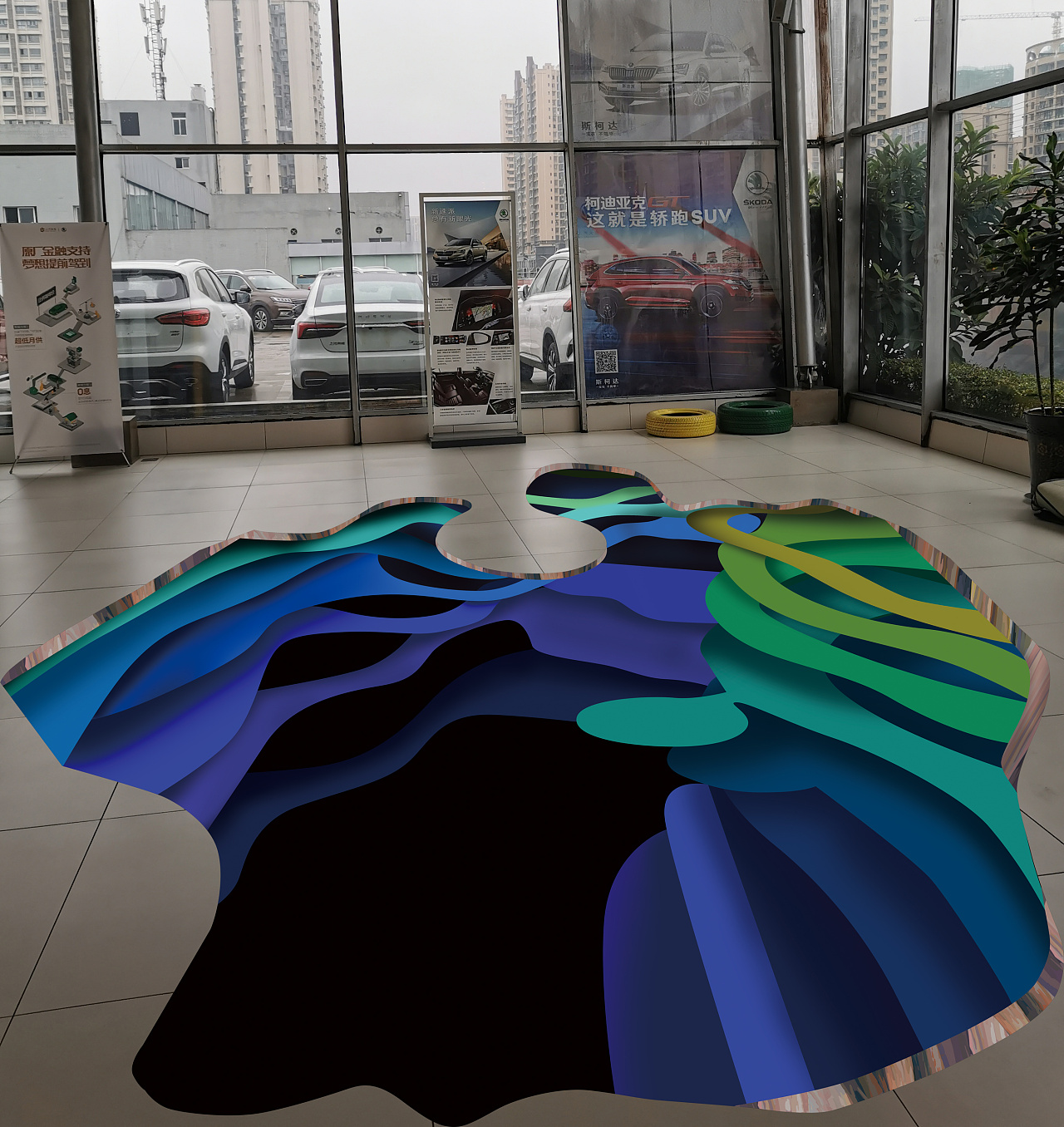 3d地贴立体地画墙画