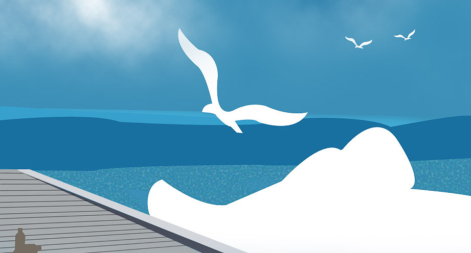 海岸|动漫|单幅漫画|海边蓝莲 - 原创作品 - 站酷 (zcool)