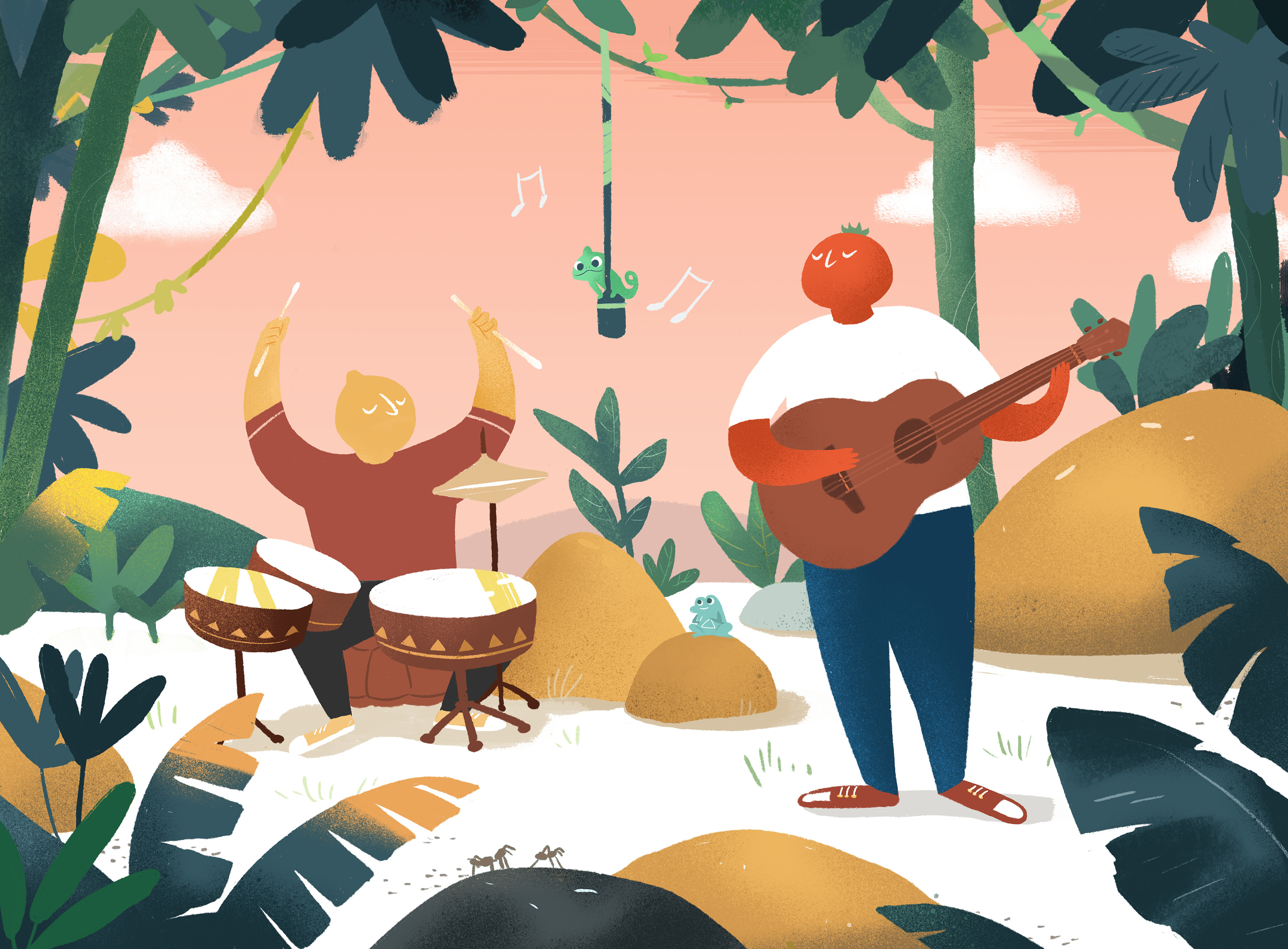 插画-丛林乐队
