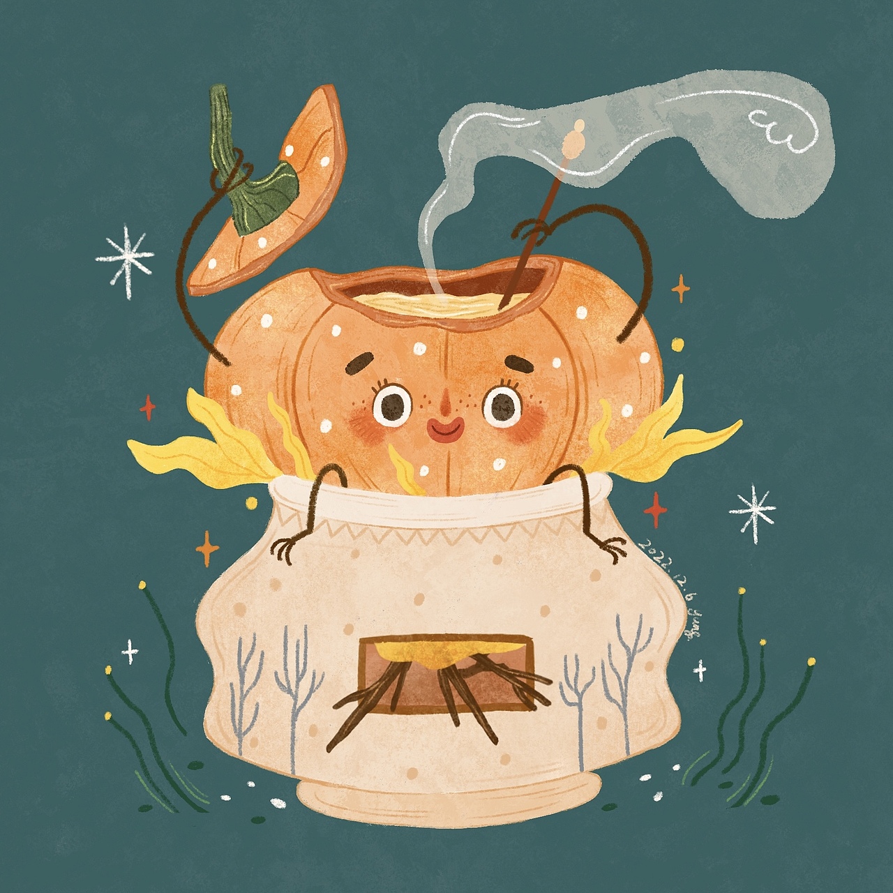 《南瓜羹》（图ZMzI0ODIyNjgw） - 儿童插画 - 站酷设计师大寶Dbao原创素材 - 站酷ZCOOL