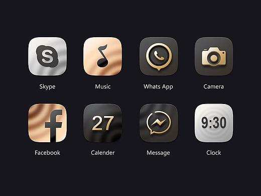 GOLD主题图标设计（个人主页-ZMzE0NzMzNTY=） - 图标 - 站酷设计师醒木7原创素材 - 站酷ZCOOL