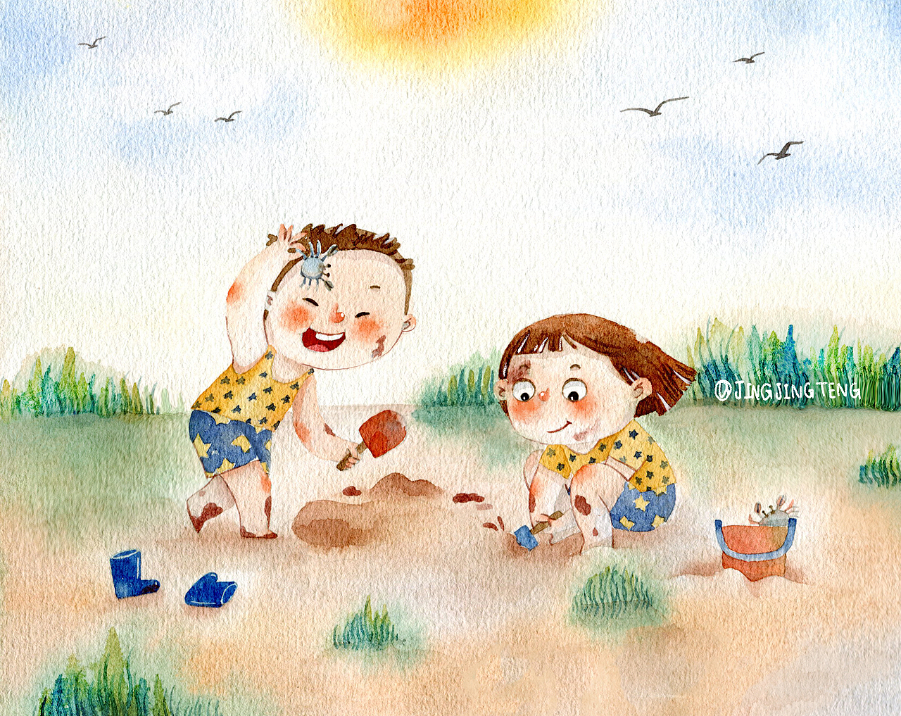 小孩們的四季謠（圖ZMTc0ODQxOTQ0） - 兒童插畫 - 站酷設計師菁菁藤原創(chuàng)素材 - 站酷ZCOOL