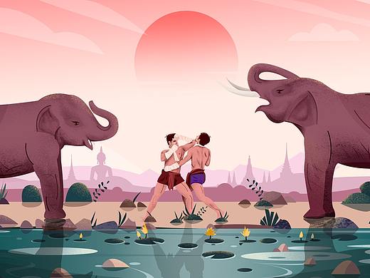 矢量插画《象拳》