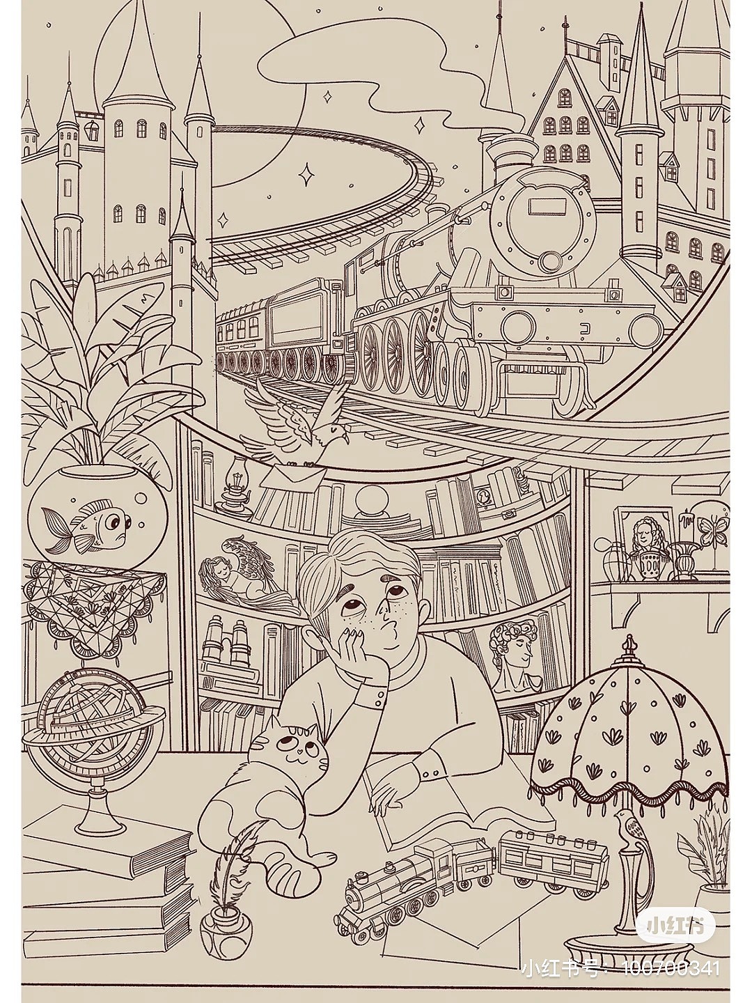 《开小差》过程及创作思路（图ZMjcwMzc5Nzg0） - 儿童插画 - 站酷设计师阿怪先森Monster原创素材 - 站酷ZCOOL
