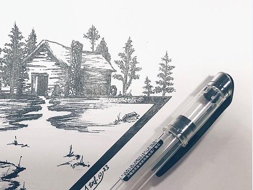 插画与自然融入几何