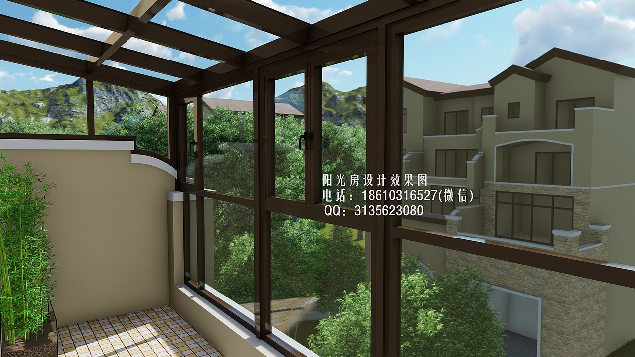 D9113露台阳光房设计效果图