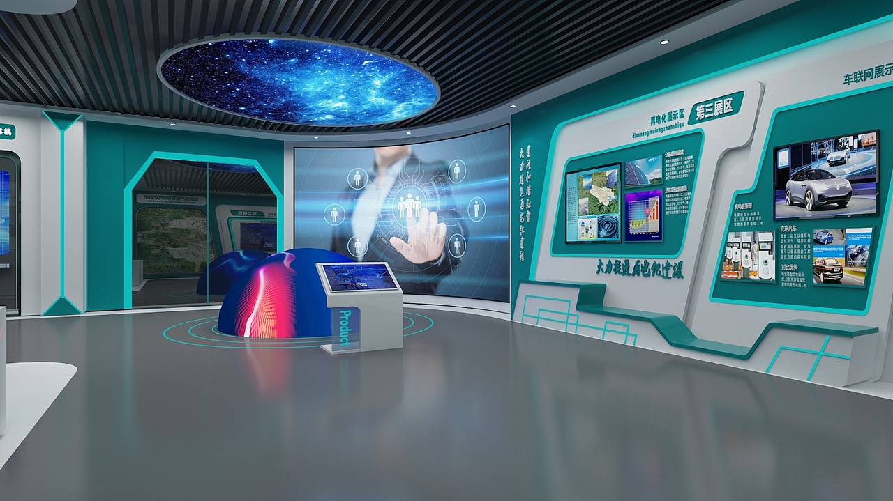 科技展厅白蓝绿电光声展示（图ZMjc4Mjc0NTYw） - 场景 - 站酷设计师治术艺空原创素材 - 站酷ZCOOL
