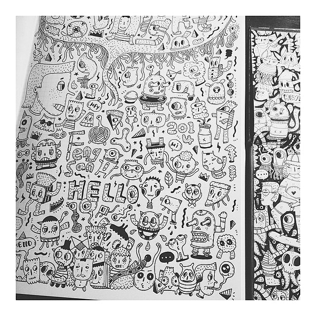 最近画的一些黑白涂鸦...