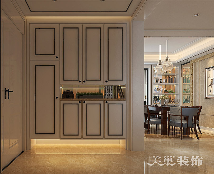 维也纳湖畔装修效果图,入户门鞋柜