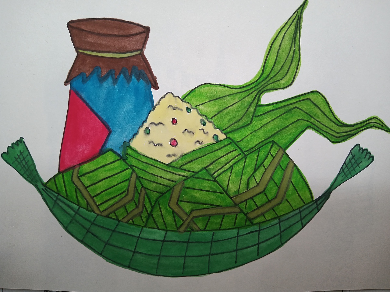 手绘粽子|插画|创作习作|深海珍珠_原创作品-站酷(zcool)