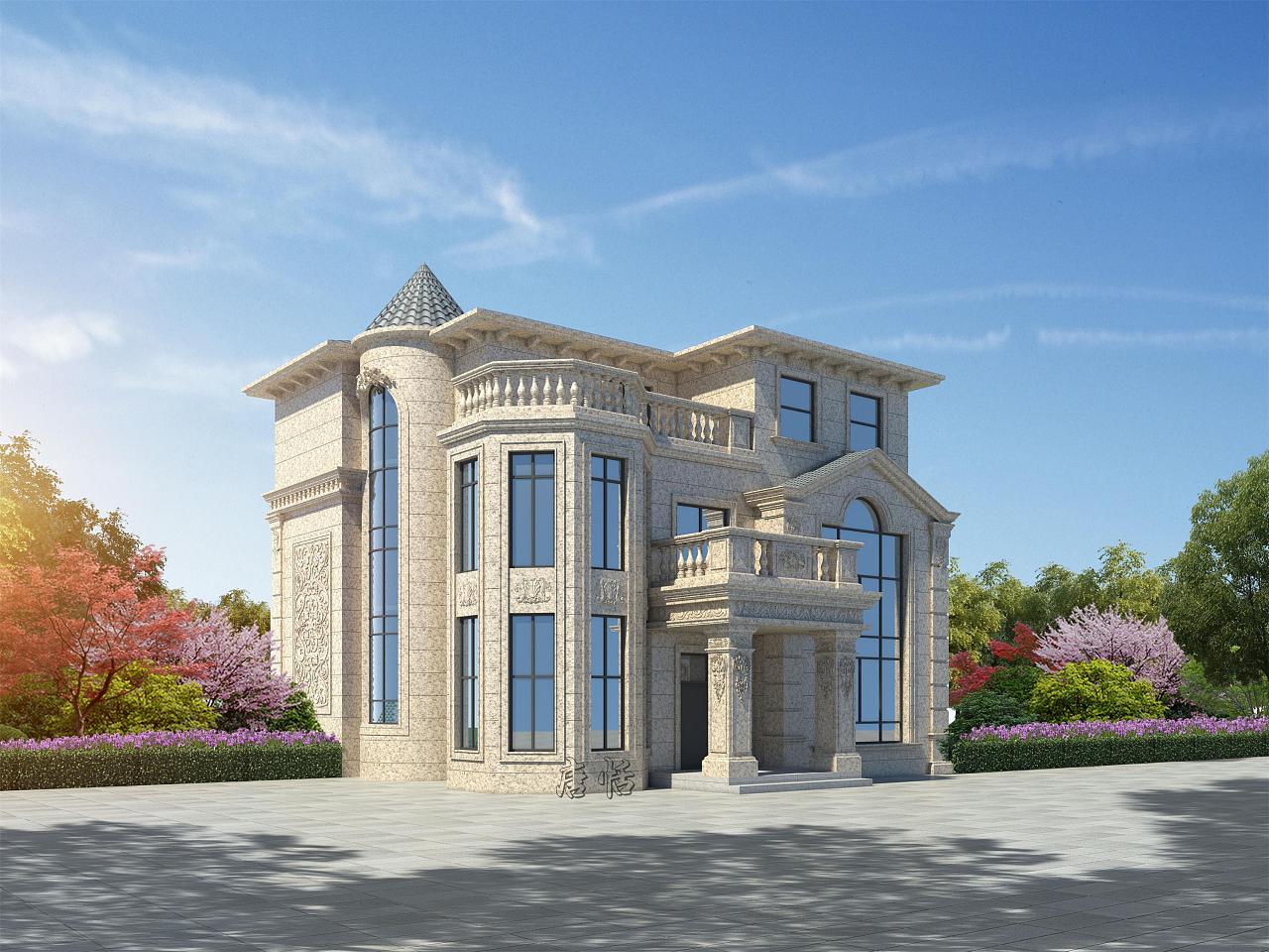 别墅外立面效果图赏析_tang唐恬-站酷zcool