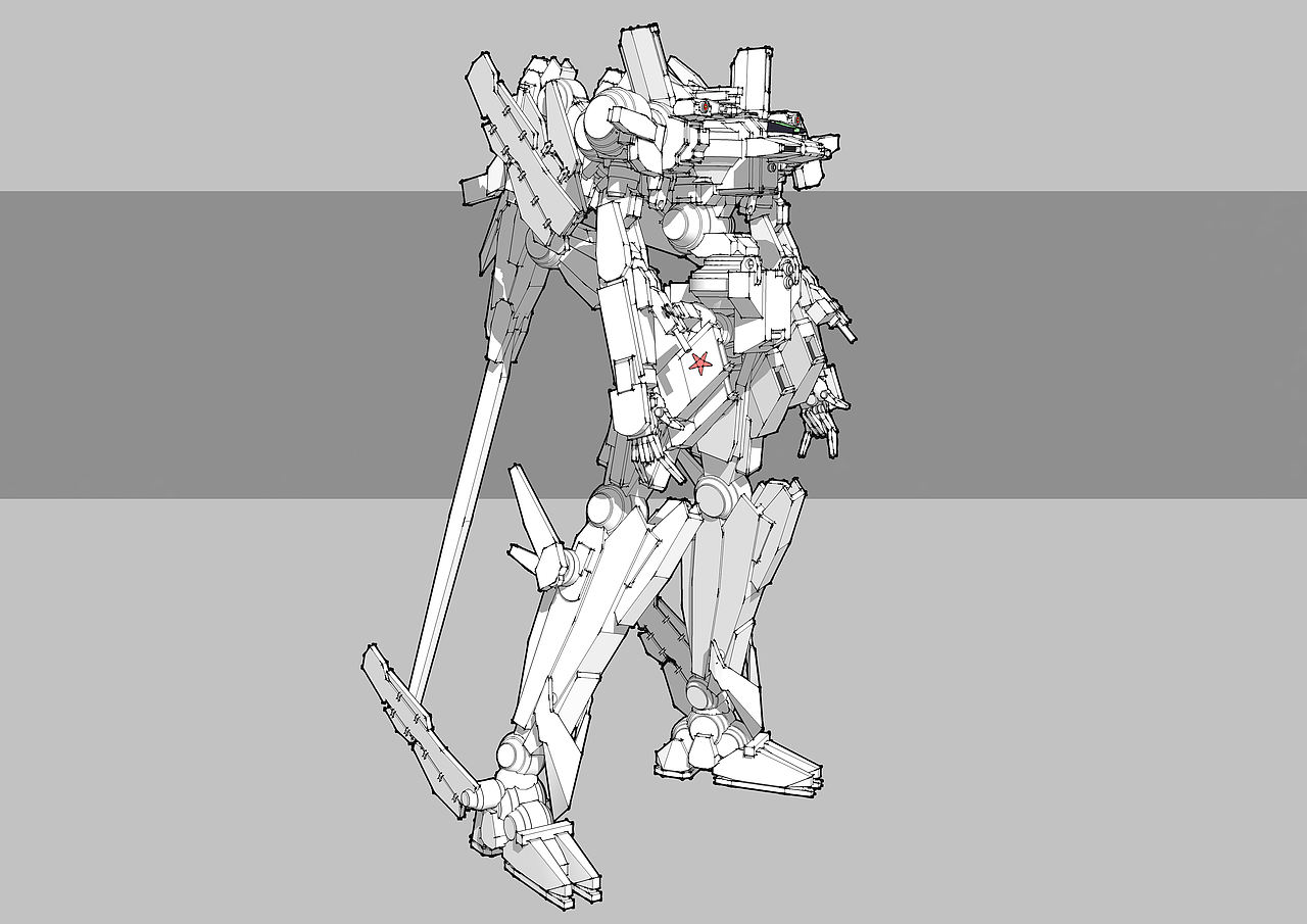 铁人防空27型（高达00同人设定性质）（某活动接龙图）（图ZMTA0MzMzOTIw） - 概念设定 - 站酷设计师azgcz原创素材 - 站酷ZCOOL