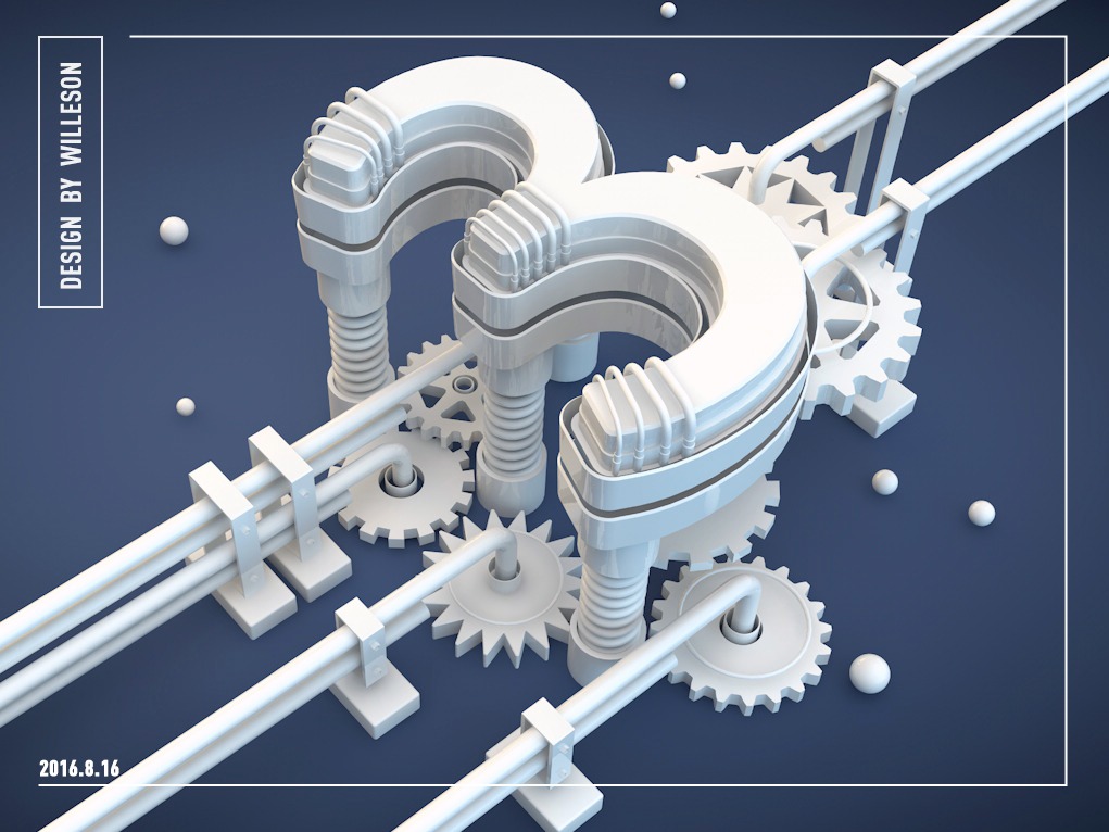 c4d趣味数字练习_亓旅-站酷ZCOOL