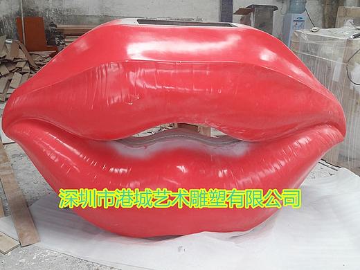 化妆品店铺美陈装饰玻璃钢嘴唇雕塑摆设看到都流口水