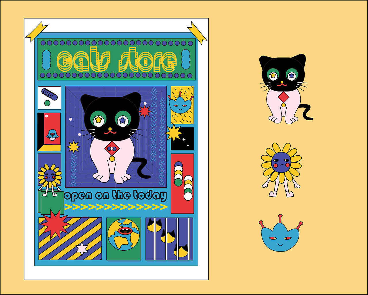 孟菲斯海报（图ZMjQ1NjM1MzEy） - 海报 - 站酷设计师小鲸鱼XJY原创素材 - 站酷ZCOOL