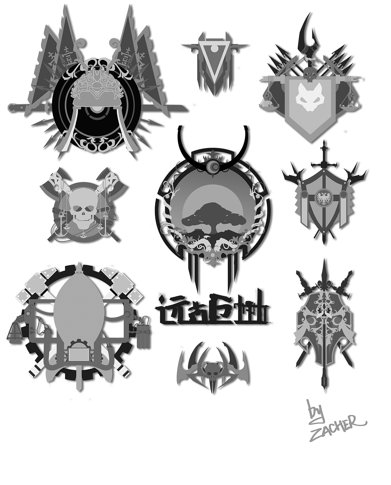 徽章/UI的剪影(二)（图ZMTUzNTAyMDcy） - 游戏UI - 站酷设计师Zacher原创素材 - 站酷ZCOOL