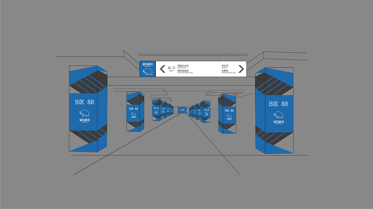 某基因机构总部导视系统设计-停车场部分（图ZMTQ5MTAyODQ4） - 品牌 - 站酷设计师魔魔胡胡胡萝卜原创素材 - 站酷ZCOOL