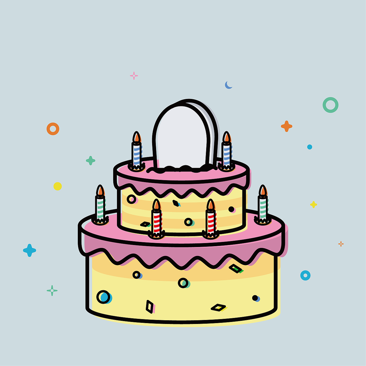 ai生日蛋糕小插画