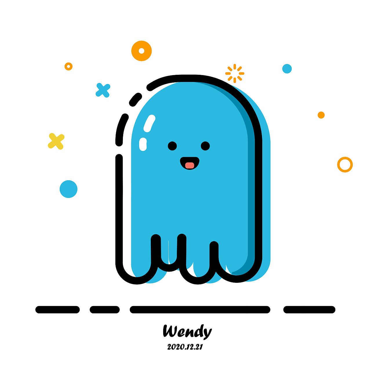 mbe风格小元素|插画|创作习作|一只大仙贝wendy - 临摹作品 - 站酷