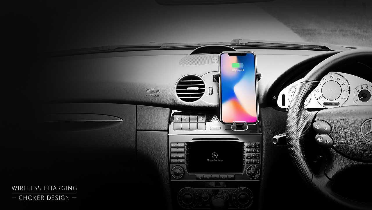 无线充电车载手机支架