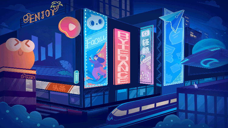 字节跳动-霓虹城市（图ZMjI0NDY3MjU2） - 海报 - 站酷设计师未未蓝Sydni原创素材 - 站酷ZCOOL