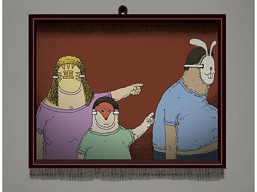 《狐假虎威之爸爸減肥去》（個(gè)人主頁(yè)-ZNDcwNjgwMDQ=） - 商業(yè)插畫(huà) - 站酷設(shè)計(jì)師蘇永勝原創(chuàng)素材 - 站酷ZCOOL