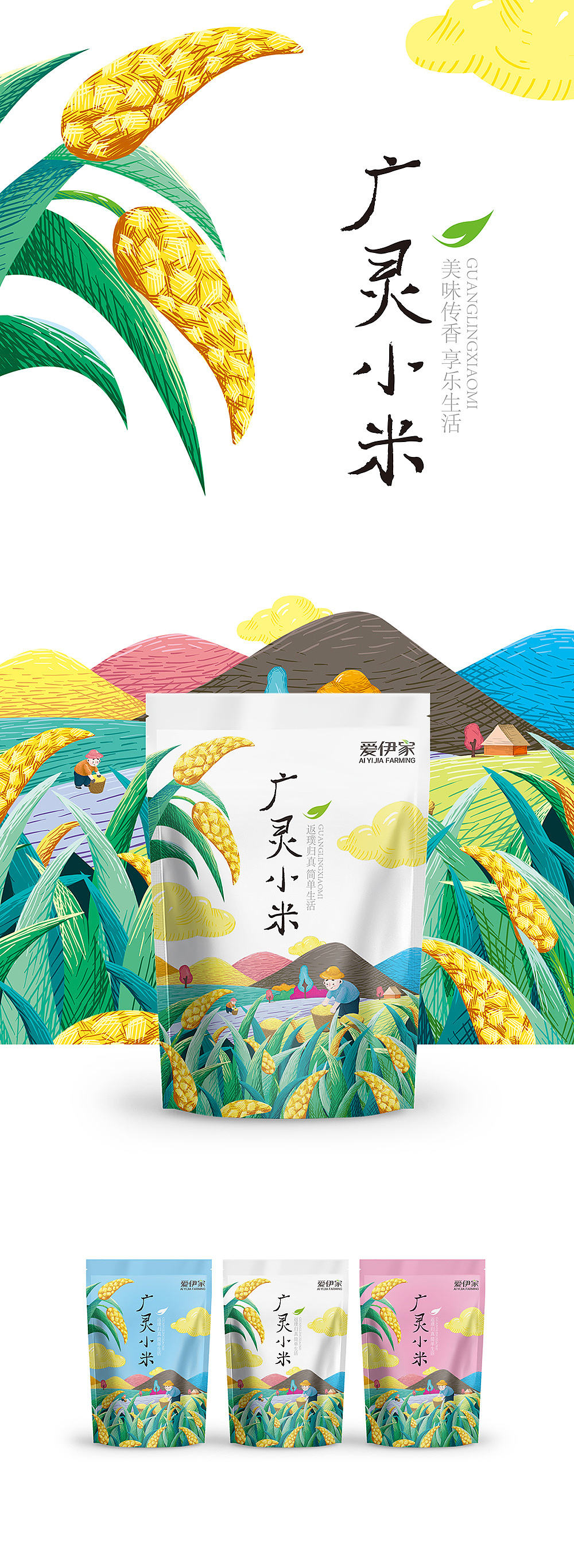 【食品包装】广灵小米包装设计（图ZODQ0ODkyNDQ=） - 包装 - 站酷设计师中乾包装设计原创素材 - 站酷ZCOOL