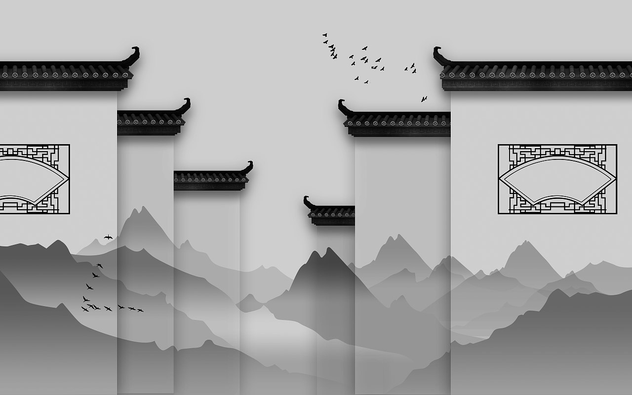 新中式徽派建筑（图ZMTkzNDg1MDg4） - 图案 - 站酷设计师纱画图库一澜轩阁原创素材 - 站酷ZCOOL