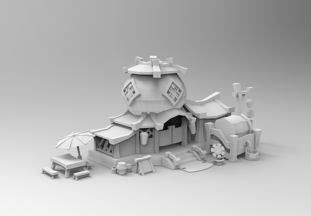 酒馆 场景 模型练习|三维|场景|白色浪潮 - 原创作品 - 站酷 (zcool)