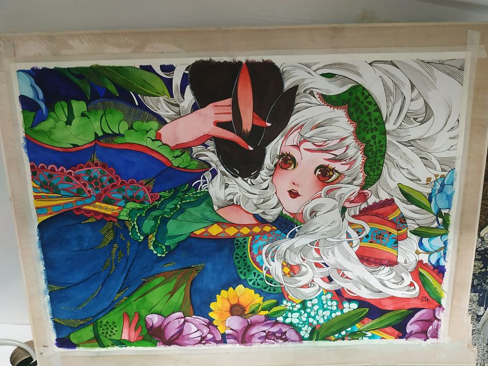 临摹线稿,自主上色