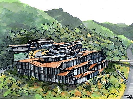 韩国CONNECTONE建筑手绘临摹图带步骤图昆明手绘培训