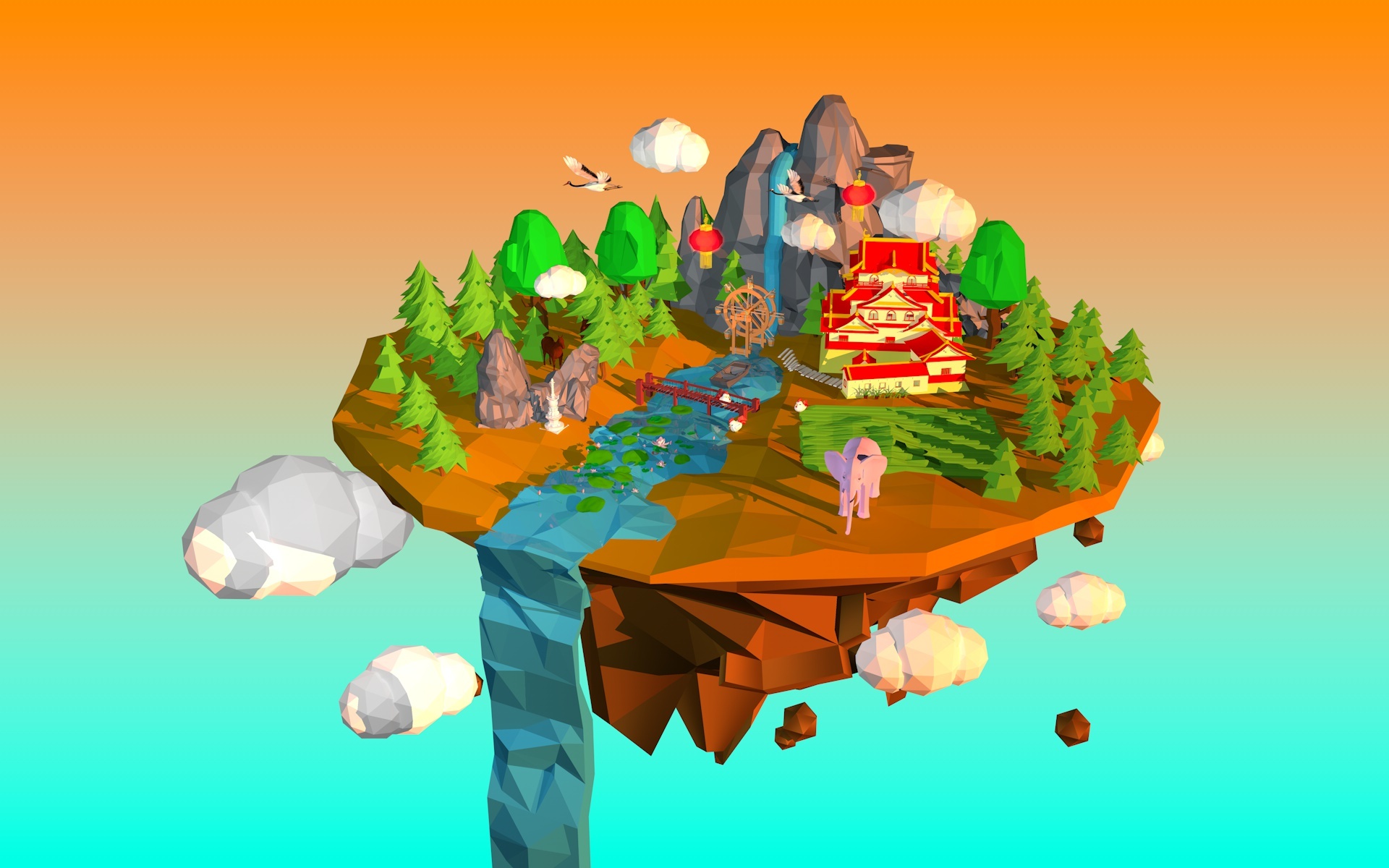 低多边形场景动画练习第一阶段|三维|场景|崔莹莹 - 原创作品 - 站酷