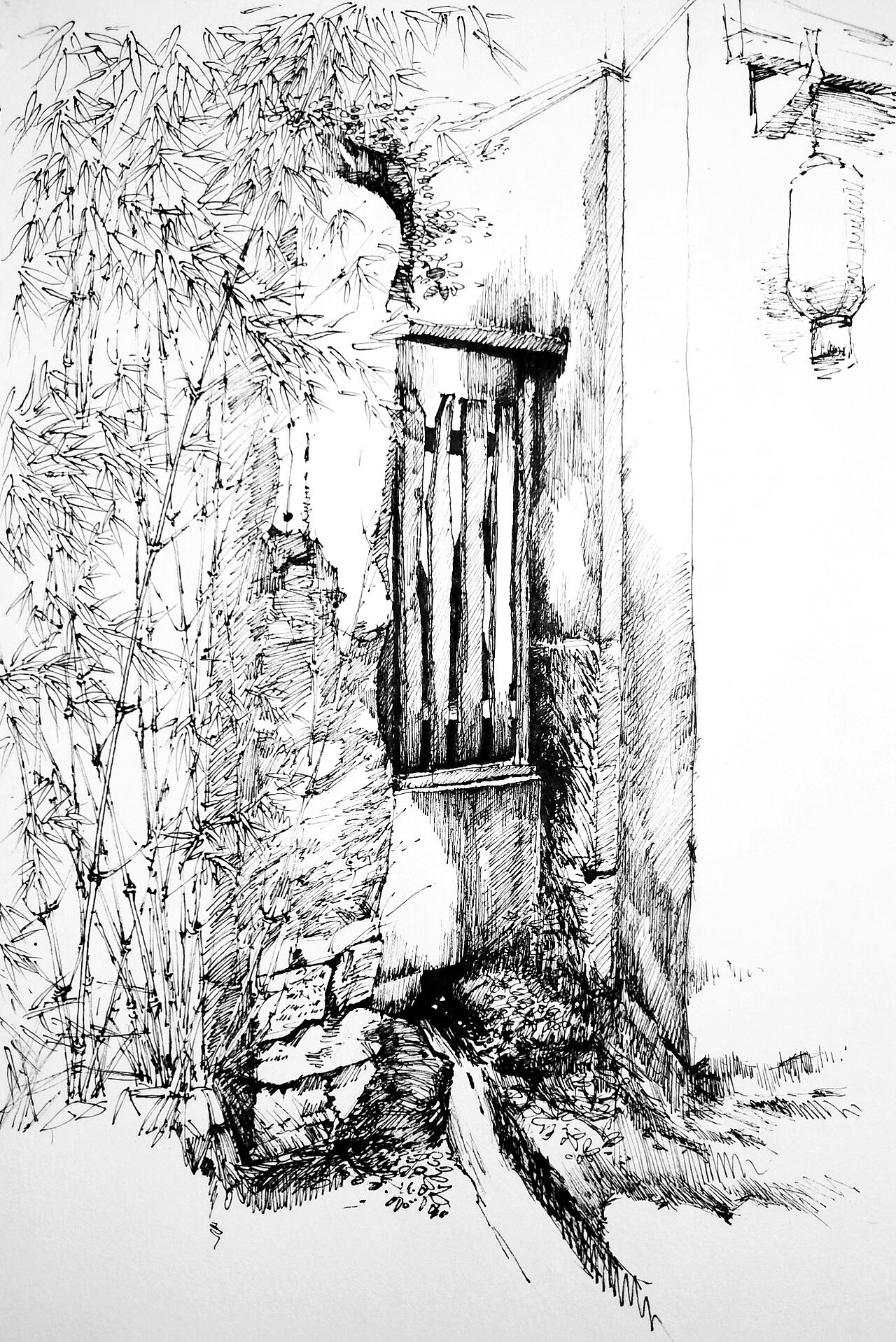 线性手绘风景速写云南写生