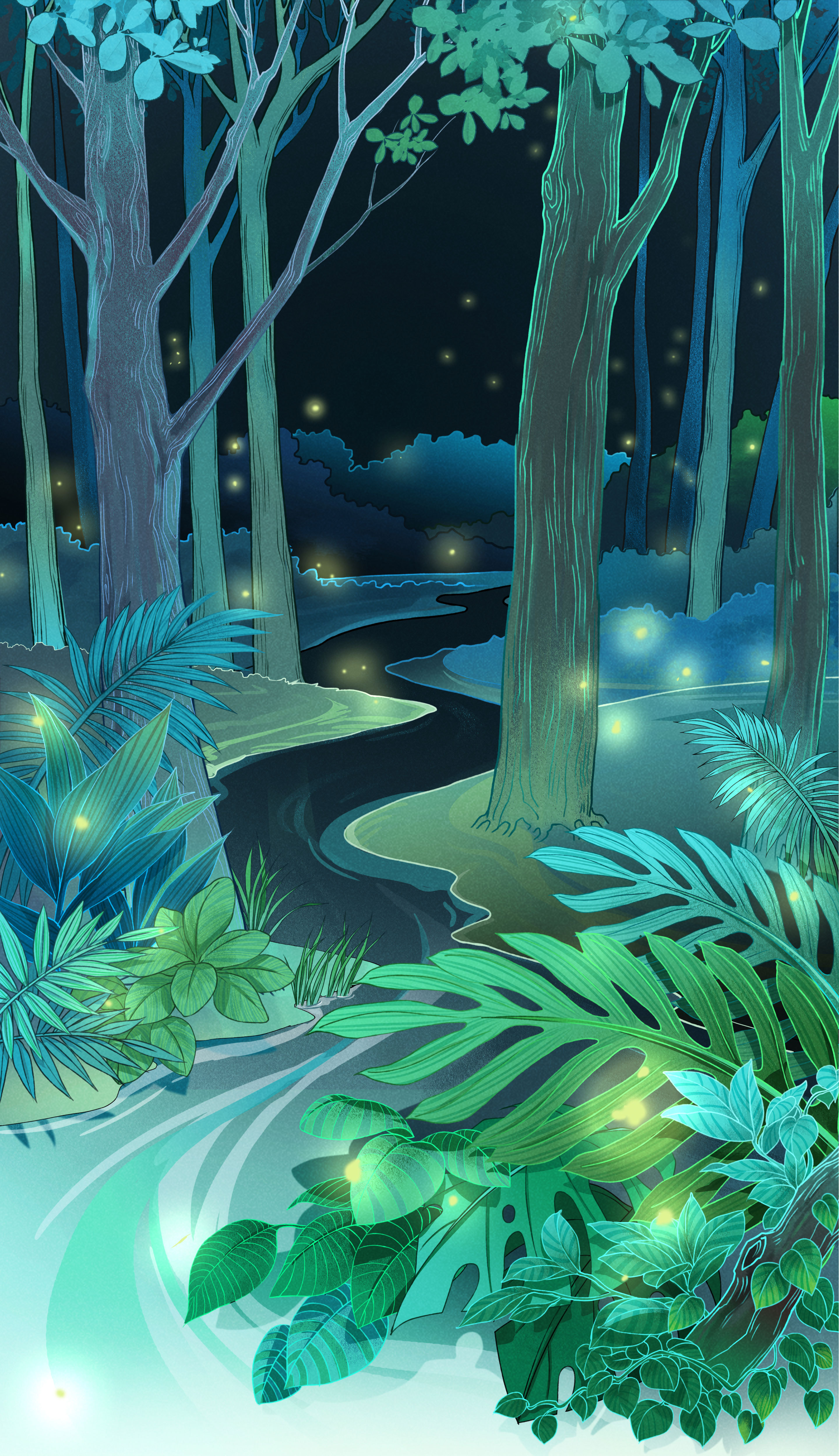 大暑 你有多久没见过萤火虫了 |插画|商业插画|bobo兰博 - 原创作品