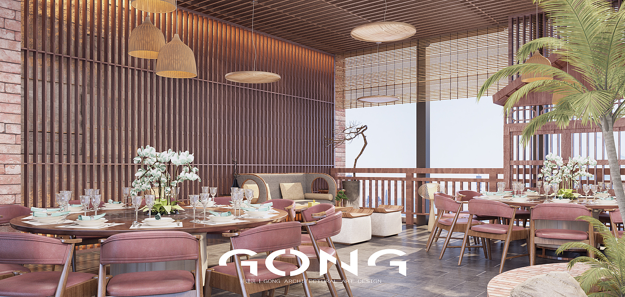 餐饮空间 ∣ 椰林海鲜码头（图ZMjY2NzA5MTY0） - 酒店餐饮设计 - 站酷设计师共建筑GONG原创素材 - 站酷ZCOOL