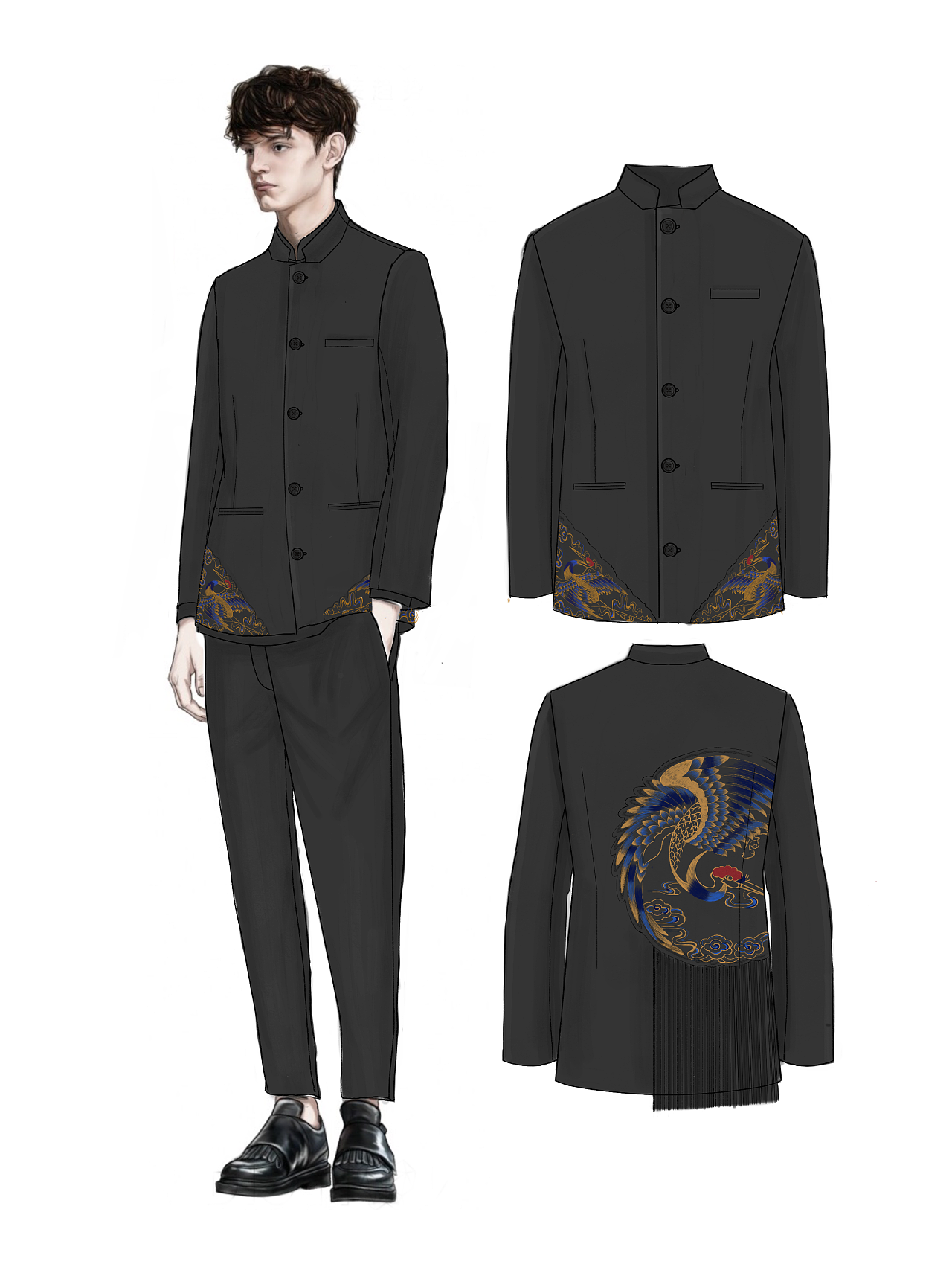 《仙鹤少年》改良中山装男装系列