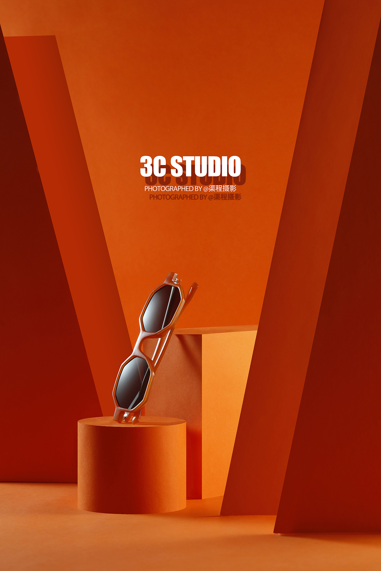 橙色眼镜 产品静物摄影